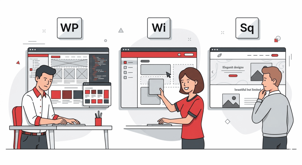 WordPress vs Wix vs Squarespace - Agência Liff