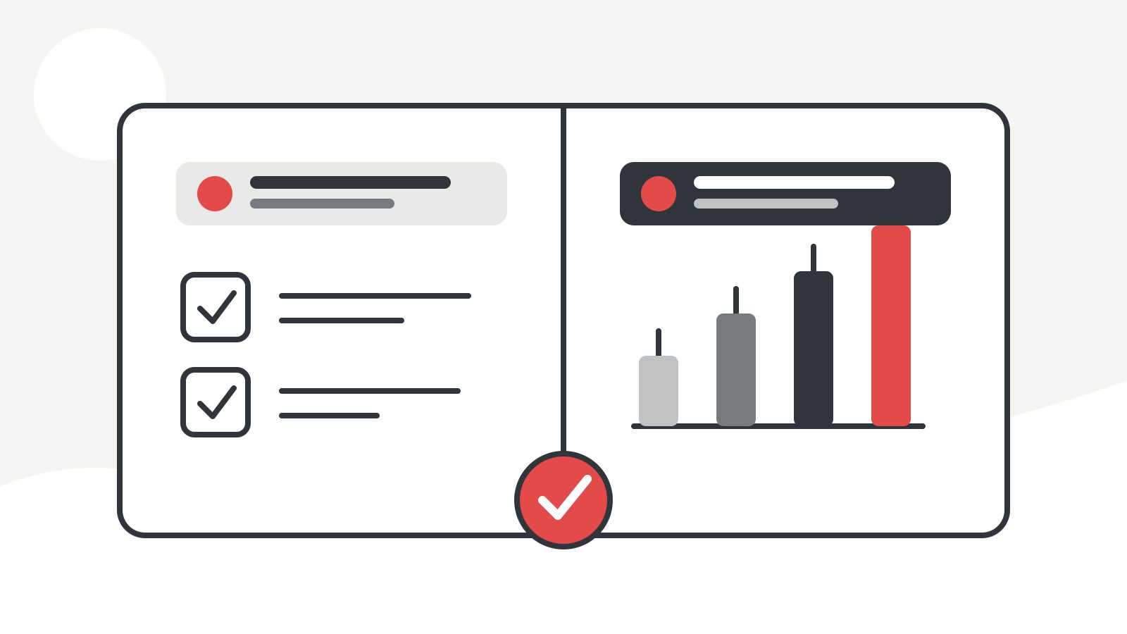 Comparação visual entre escopo básico e operação de marketing completa
